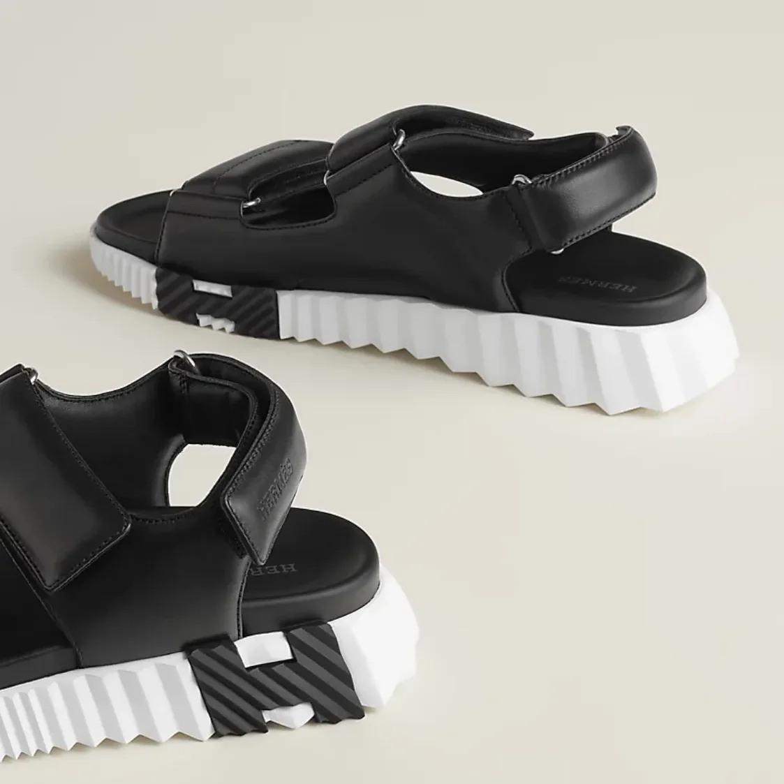 Hermes Junior Sandals Noir Hermes Junior Sandals Noir