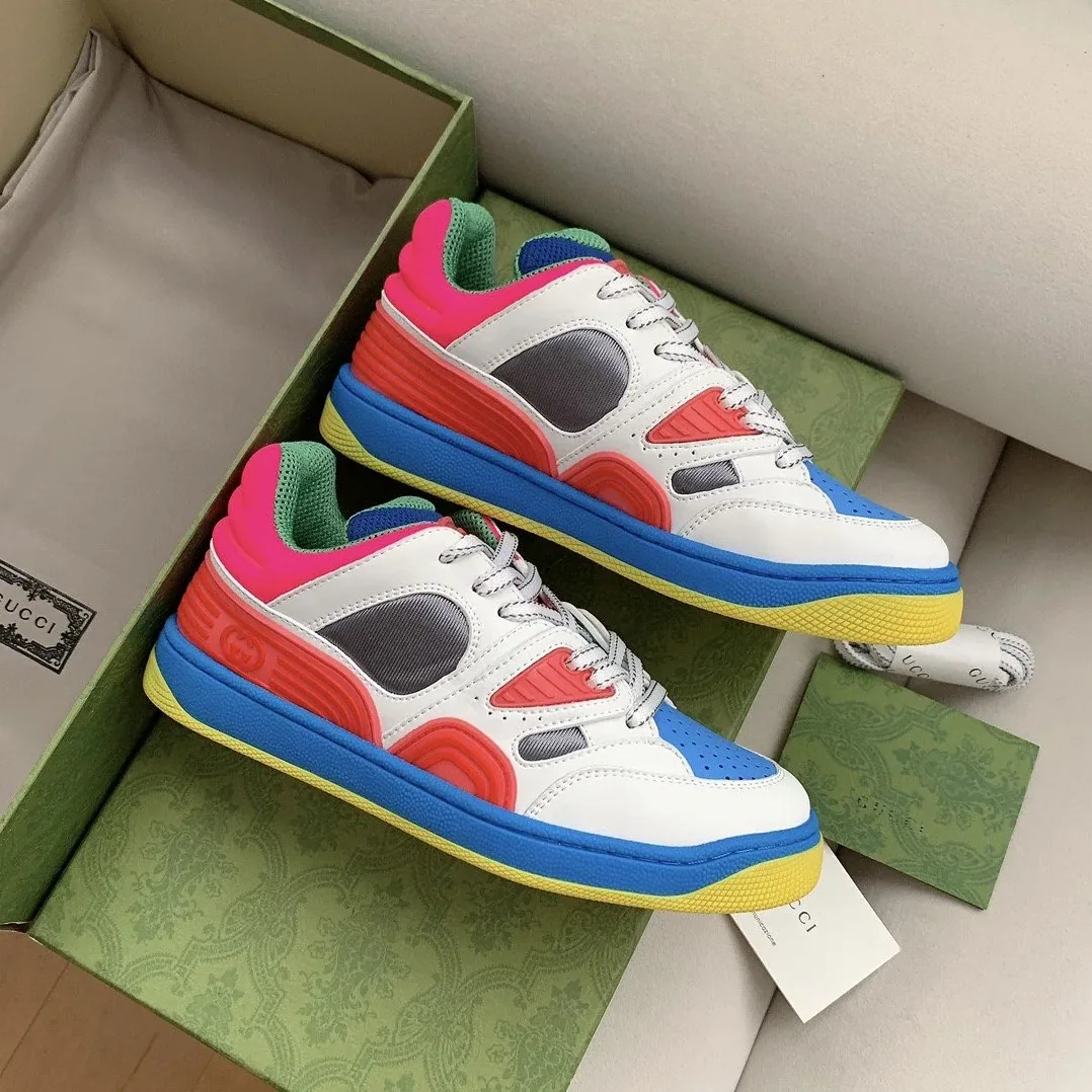 Gucci Basket Sneaker White Pink And Blue for Women Gucci Basket Sneaker White Pink And Blue for Women