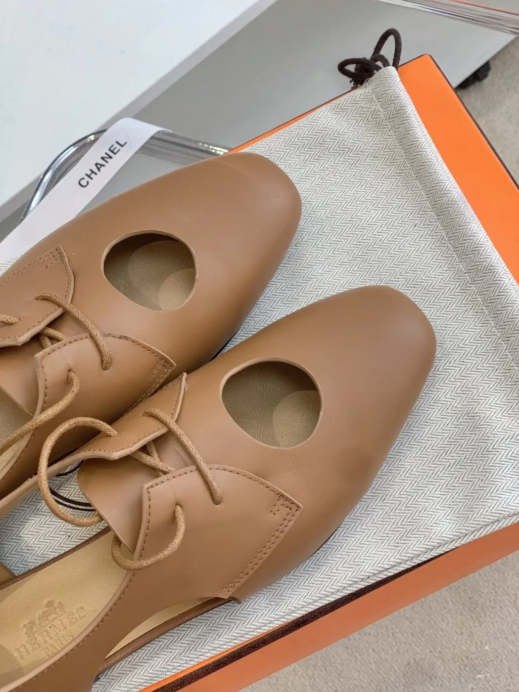 Hermes Epoca Oxford Shoe Brown , Shoes for Women