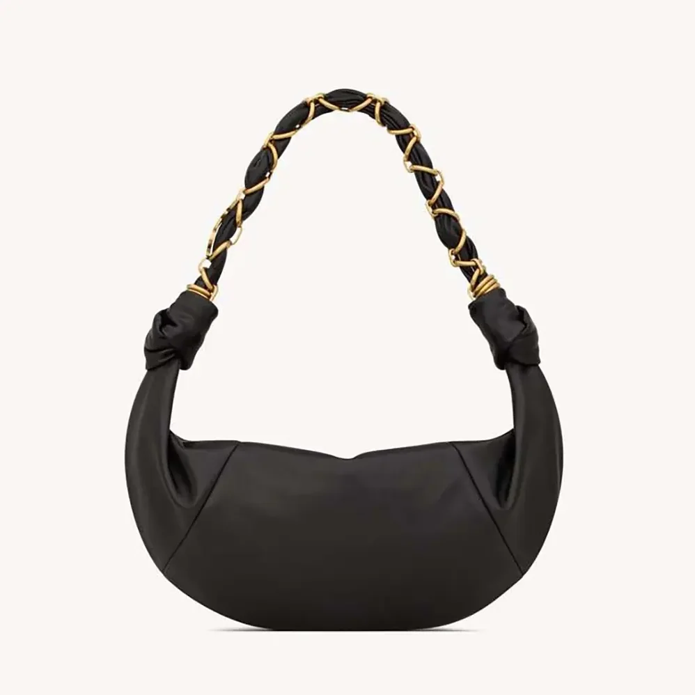 Saint Laurent YSL Amalia Small Hobo In Lambskin for Women in Black