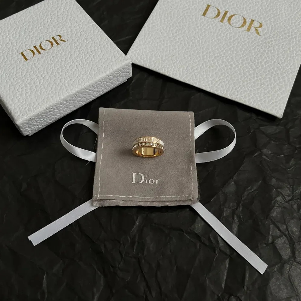 Dior Night Code Ring Gold-Finish Metal White Crystals and White Lacquer for Women Dior Night Code Ring Gold-Finish Metal White Crystals and White Lacquer for Women