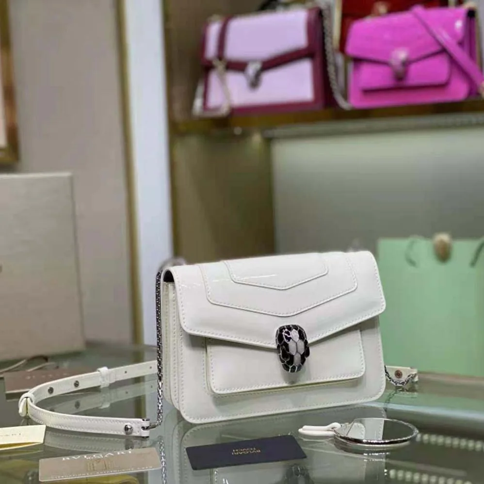 Bvlgari Serpenti Forever Crossbody Bag in Calf Leather for Women in White
