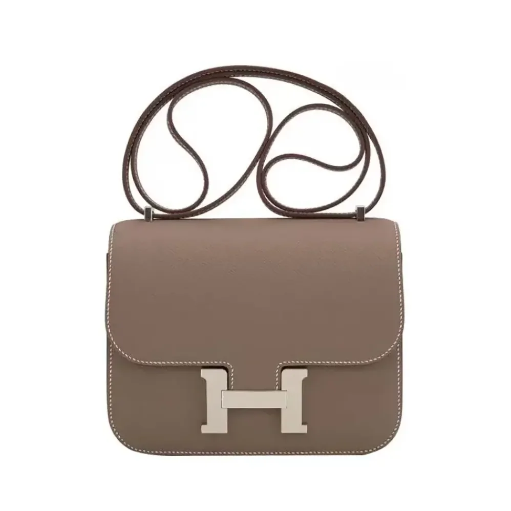 Hermes Constance 19 Bag Epsom Leather for Women in Grey/Silver