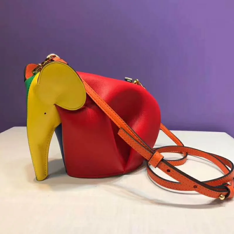 Loewe Elephant Rainbow Mini Bag Multicolor Orange for Women Loewe Elephant Rainbow Mini Bag Multicolor Orange for Women