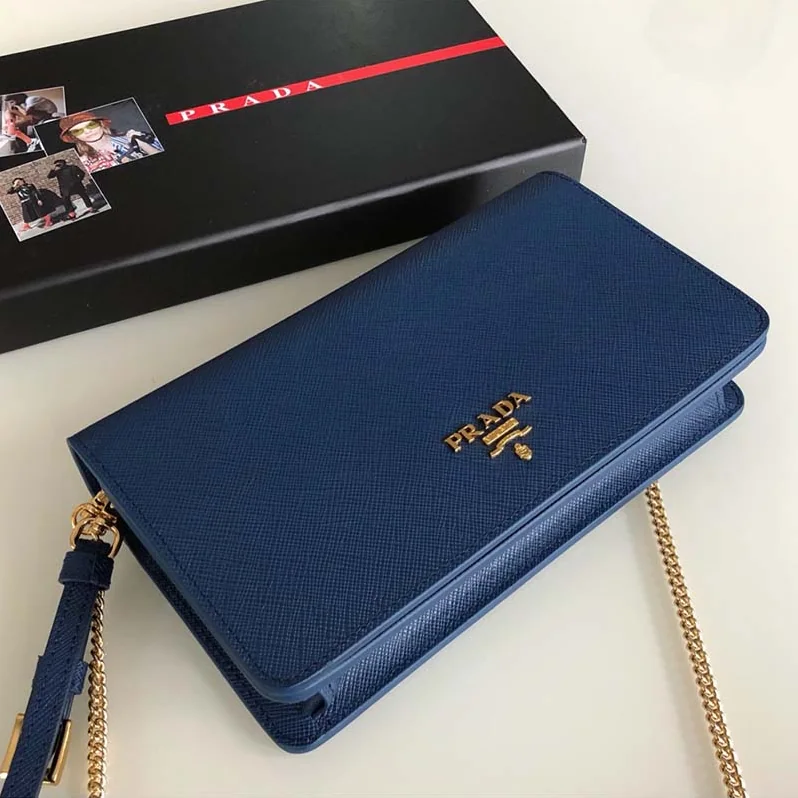 Prada Saffiano Leather Mini Bag for Women in Navy Prada Saffiano Leather Mini Bag for Women in Navy