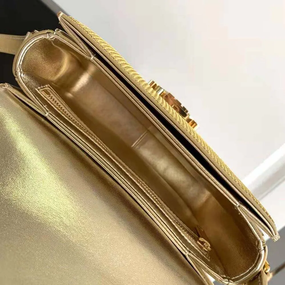 Celine Teen Triomphe Bag in Sequins and Calfskin for Women in Gold