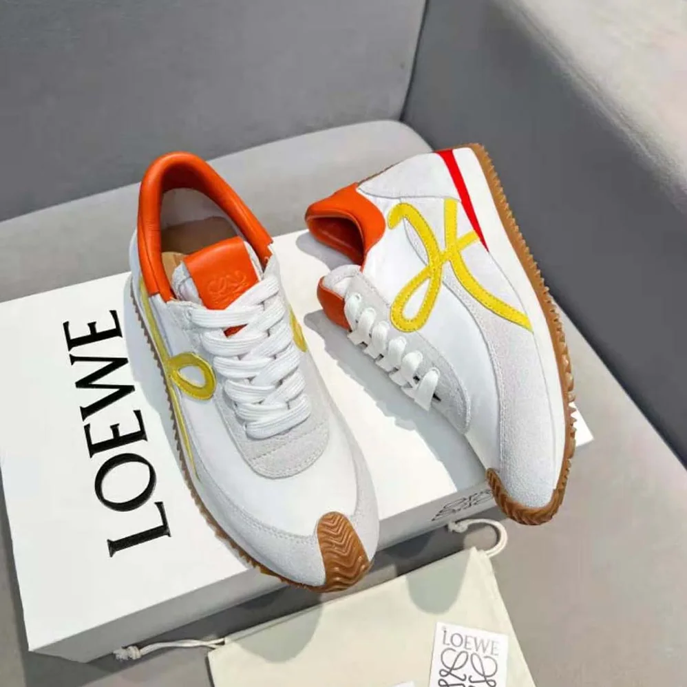 Loewe Flow Runner in Calfskin and Nylon for Unisex in Yellow Loewe Flow Runner in Calfskin and Nylon for Unisex in Yellow