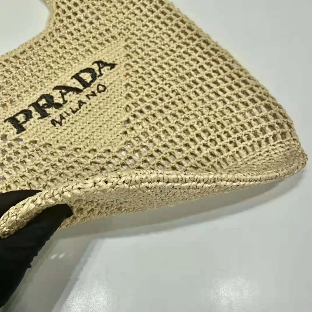 Prada Raffia Tote Bag with a Soft for Women in Natural Prada Raffia Tote Bag with a Soft for Women in Natural