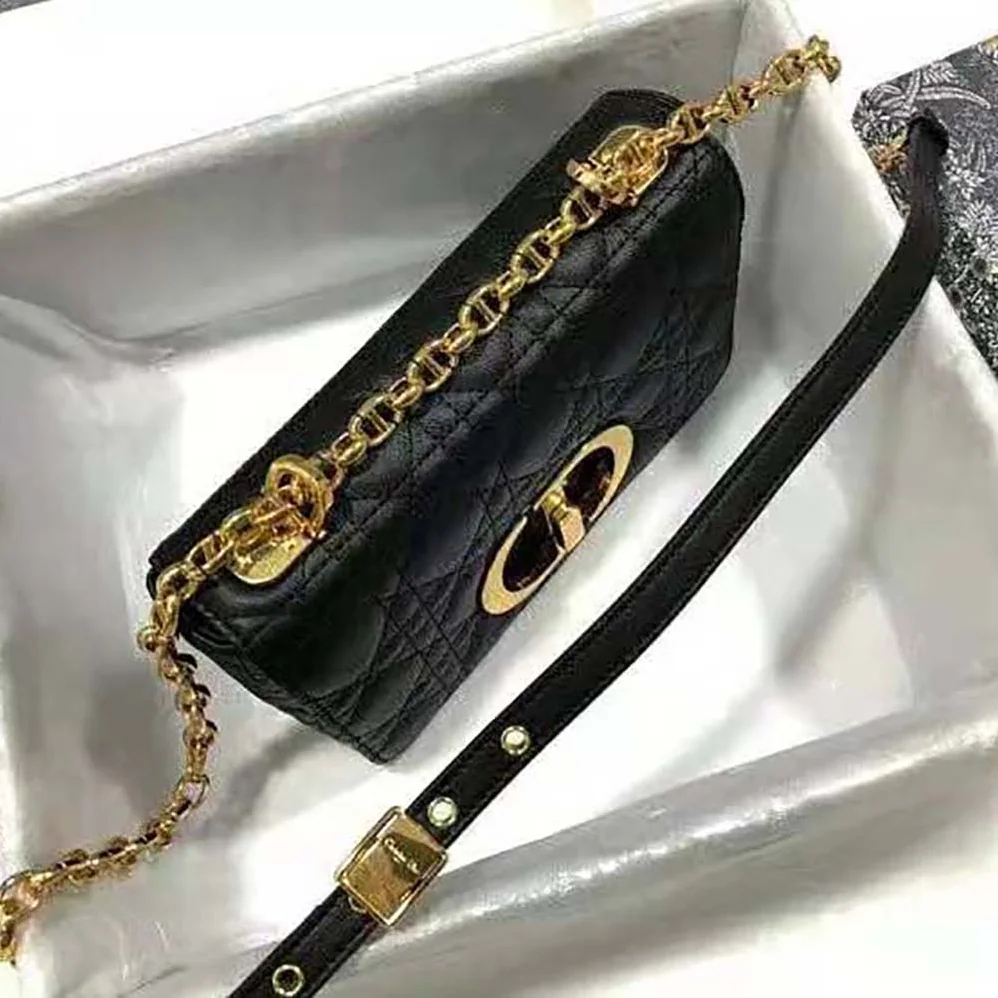 Dior Small Dior Caro Bag Lvory Supple Cannage Calfskin for Women in Black Dior Small Dior Caro Bag Lvory Supple Cannage Calfskin for Women in Black