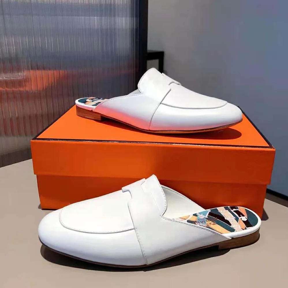 Hermes Catena Mule Mule in Supple Goatskin for Women in White Hermes Catena Mule Mule in Supple Goatskin for Women in White