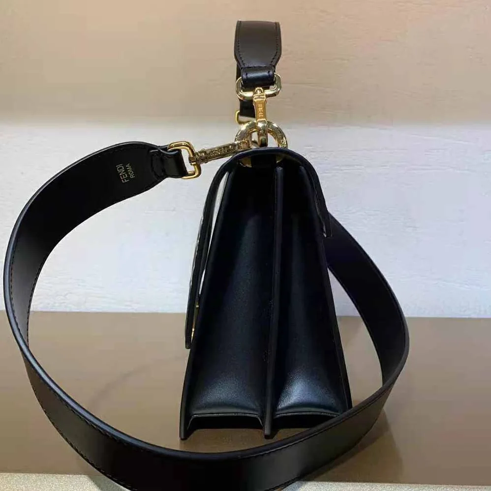 Fendi Kan U Black Leather Bag for Women