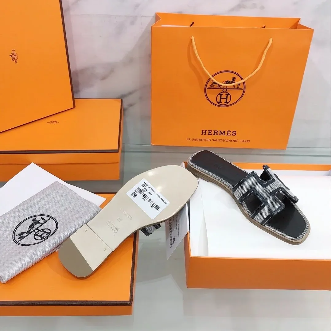 Hermes Oran Sandal Black/Silver , Shoes for Women Hermes Oran Sandal Black/Silver , Shoes for Women