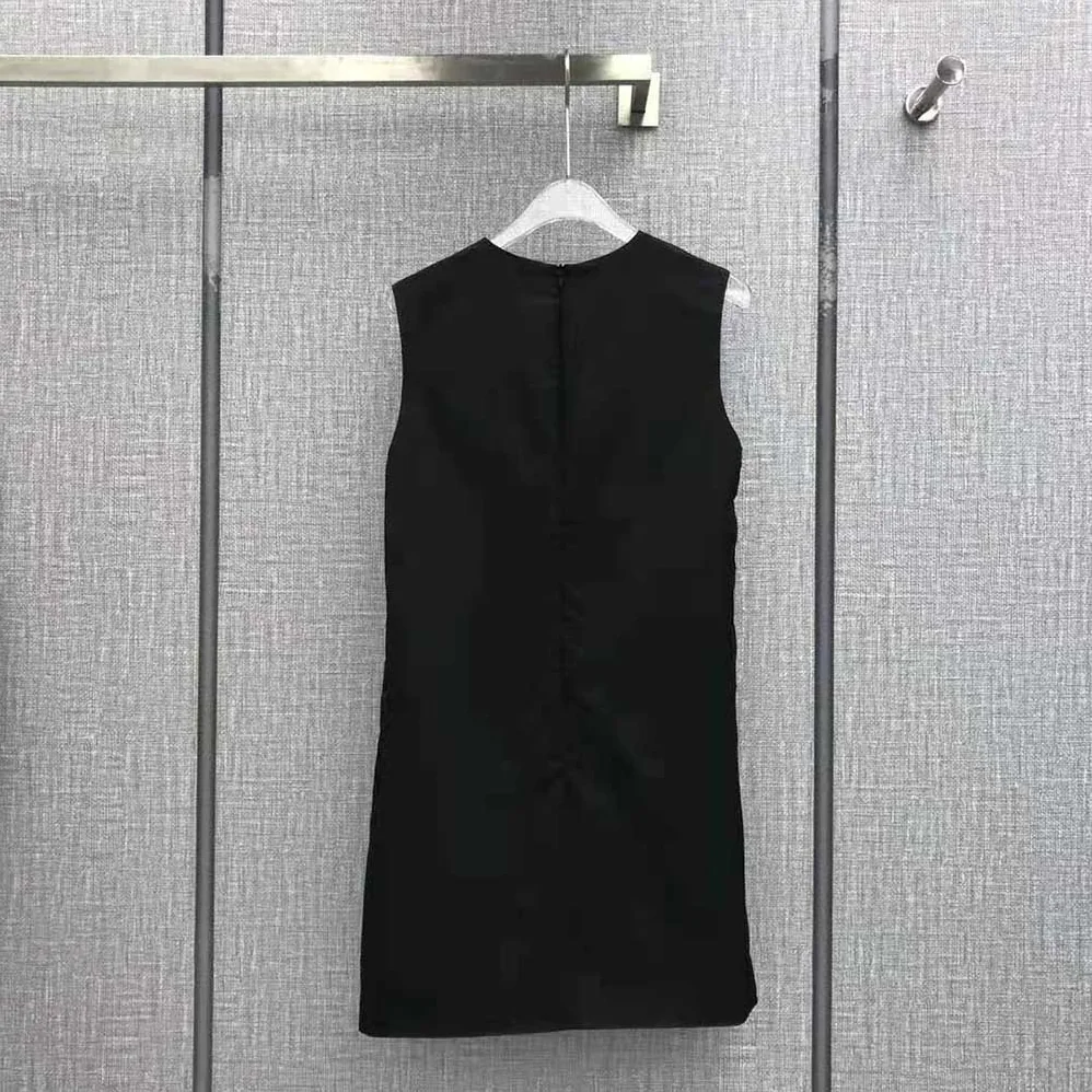 Prada Sleeveless Round-neck Re-Nylon Mini-Dress for Women in Black