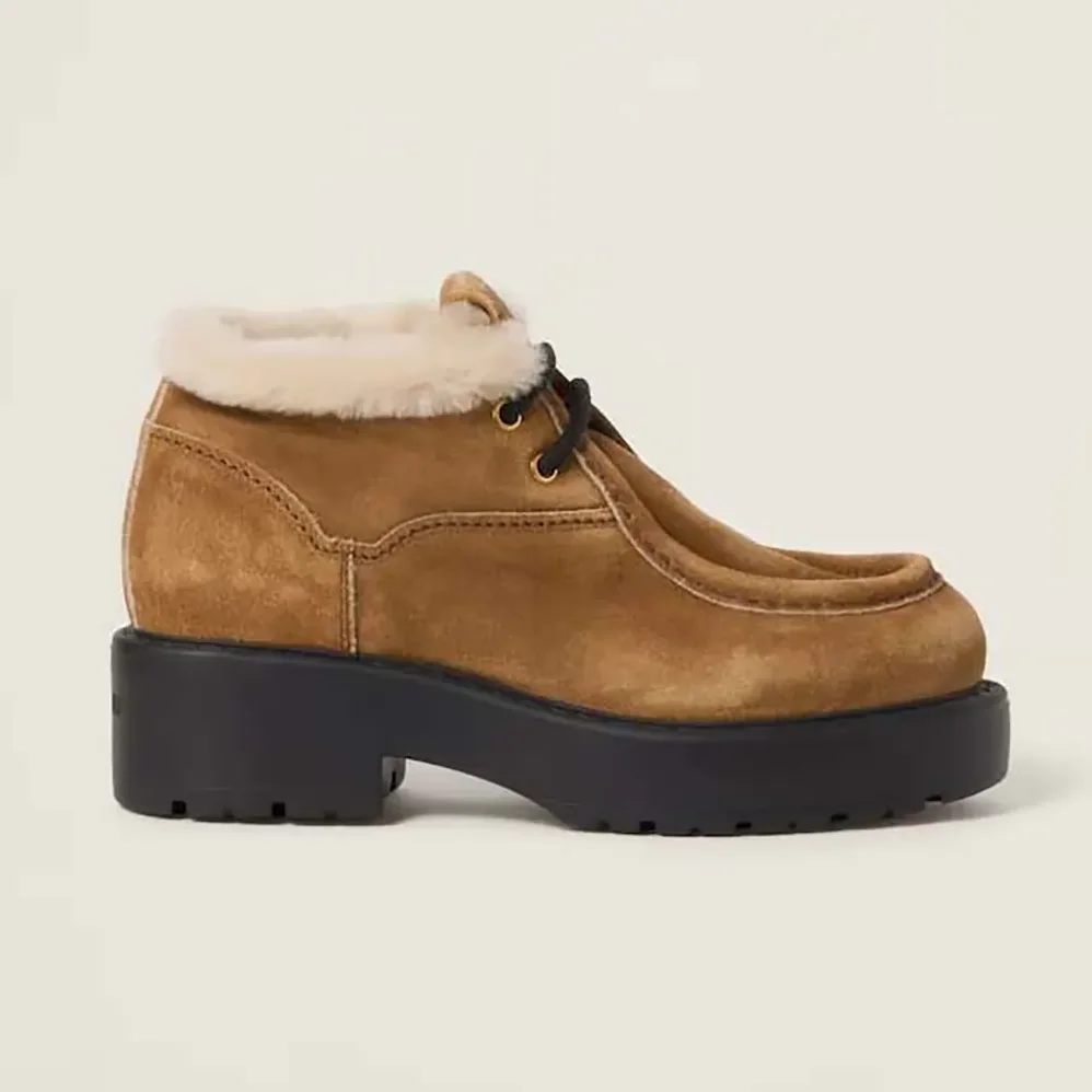 Miu Miu Faded Suede Booties 5T965D_X0O for Women