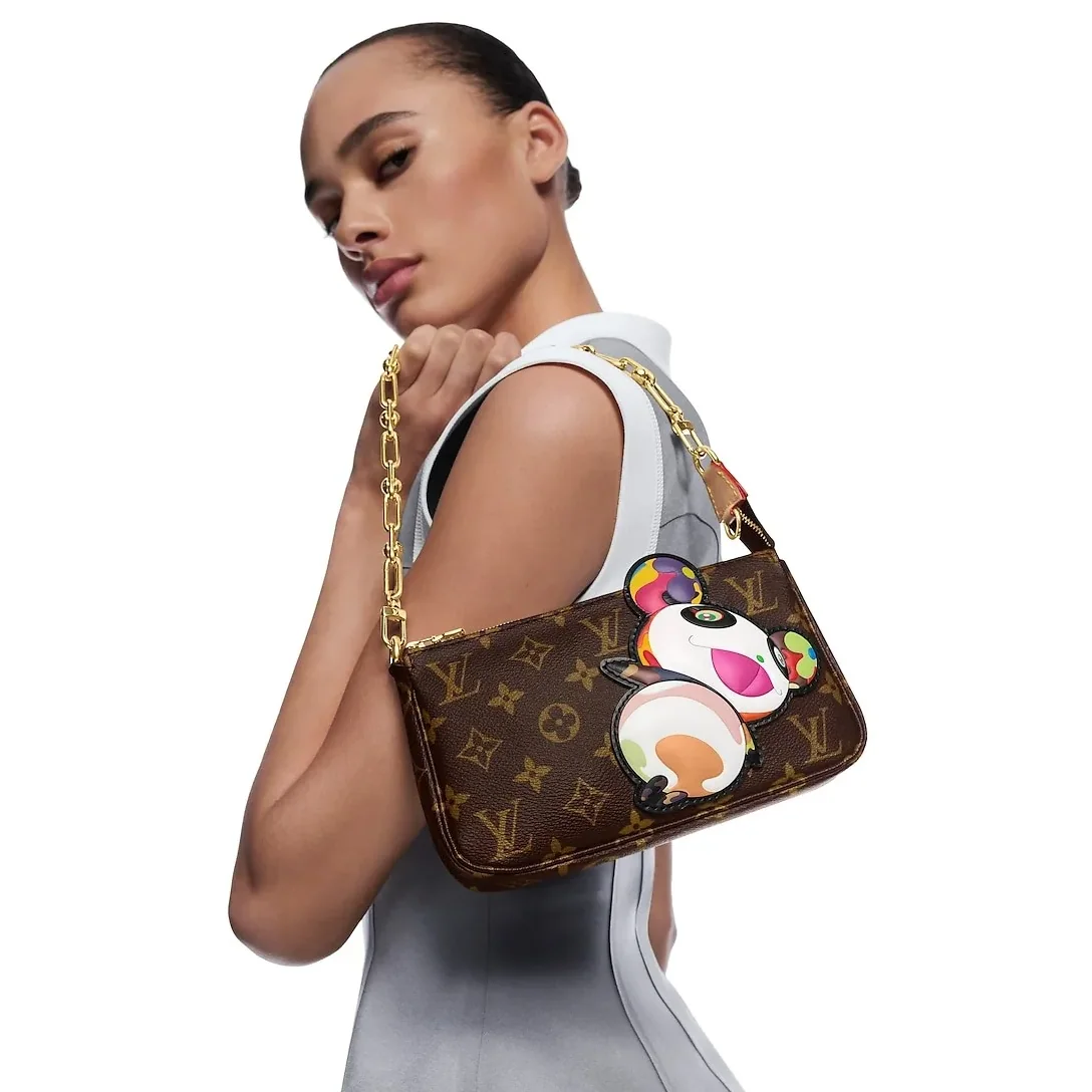Louis Vuitton LV x TM Pochette Accessoires Shoulder Bag / Brown Monogram Canvas Gold Hardware