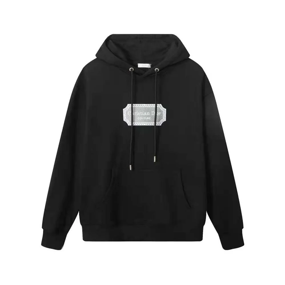 Dior Christian Dior Couture Hooded Sweatshirt Black Cotton Fleece for Women Dior Christian Dior Couture Hooded Sweatshirt Black Cotton Fleece for Women