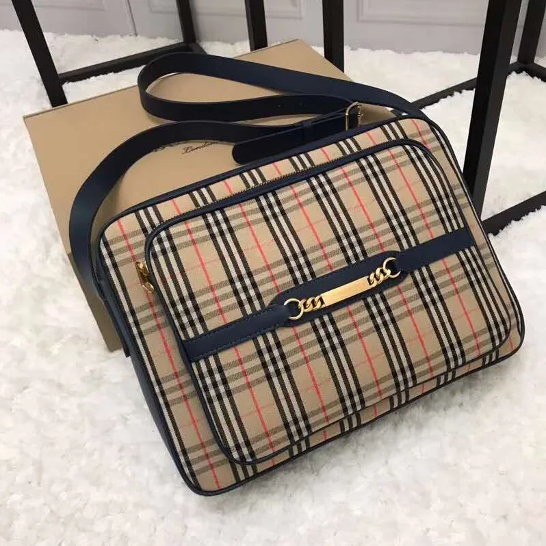 Burberry The Large 1983 Check Link Camera Bag for Unisex in Navy Burberry The Large 1983 Check Link Camera Bag for Unisex in Navy