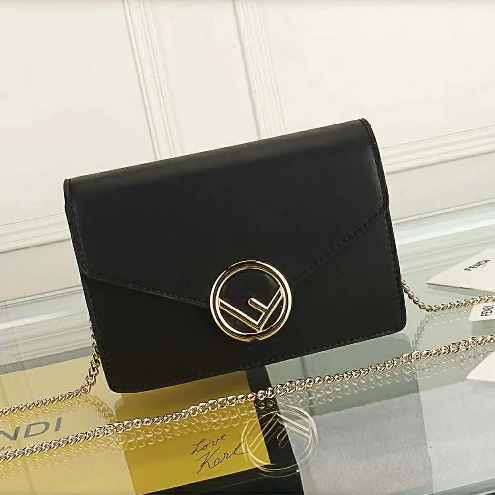 Fendi Wallet on Chain Black Leather Mini for Women in Bag