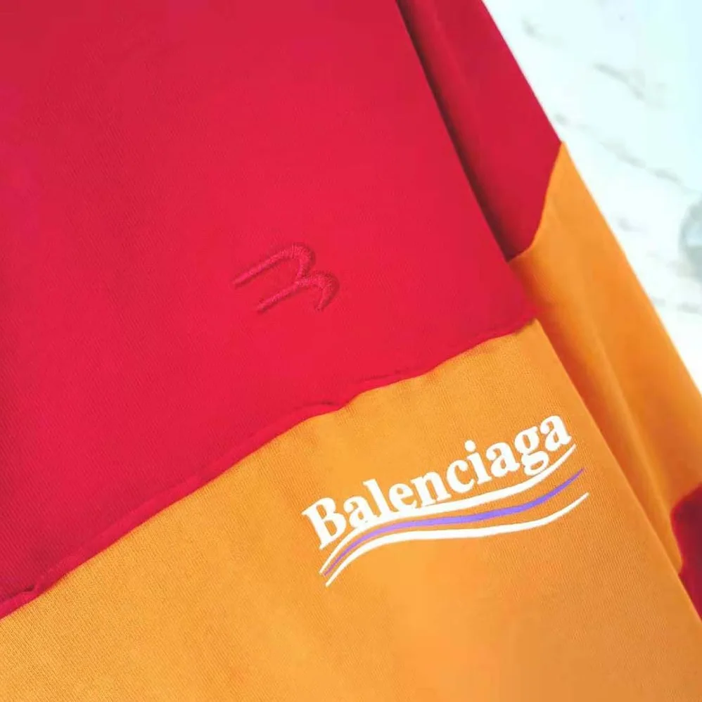 Balenciaga Patchwork Polo in Raspberry for Women in White Balenciaga Patchwork Polo in Raspberry for Women in White