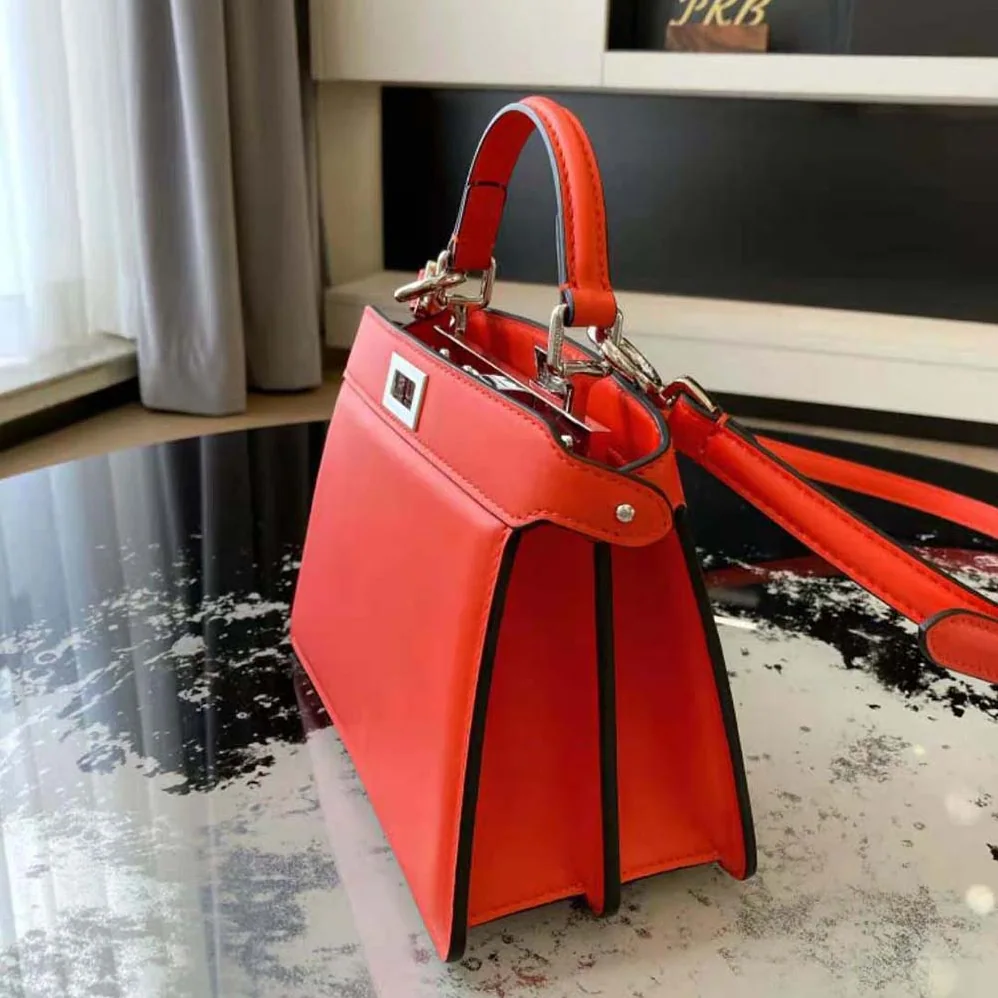 Fendi Peekaboo ISeeU Petite Orange Padded Nappa Leather Bag for Women Fendi Peekaboo ISeeU Petite Orange Padded Nappa Leather Bag for Women