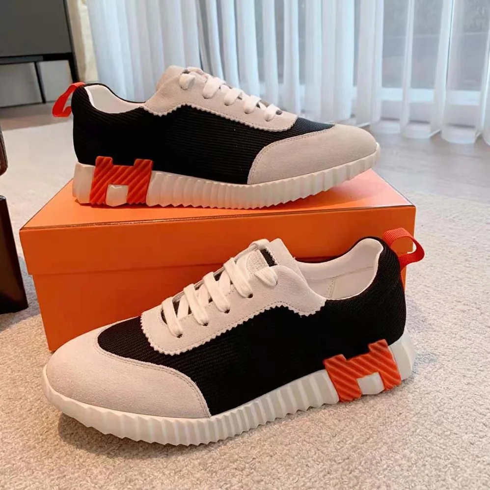 Hermes Bouncing Sneaker in Air Mesh and Suede Goatskin for Women Hermes Bouncing Sneaker in Air Mesh and Suede Goatskin for Women