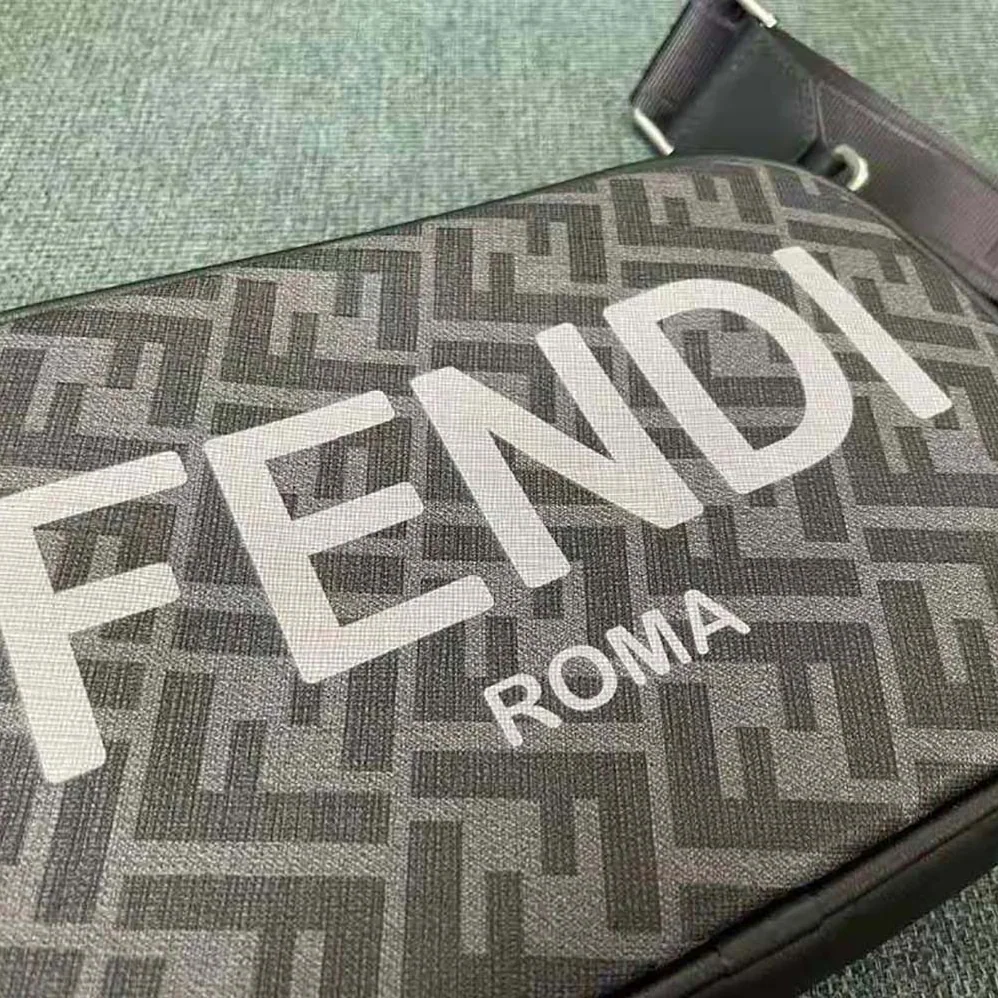 Fendi Camera Case Black FF Fabric Bag for Men