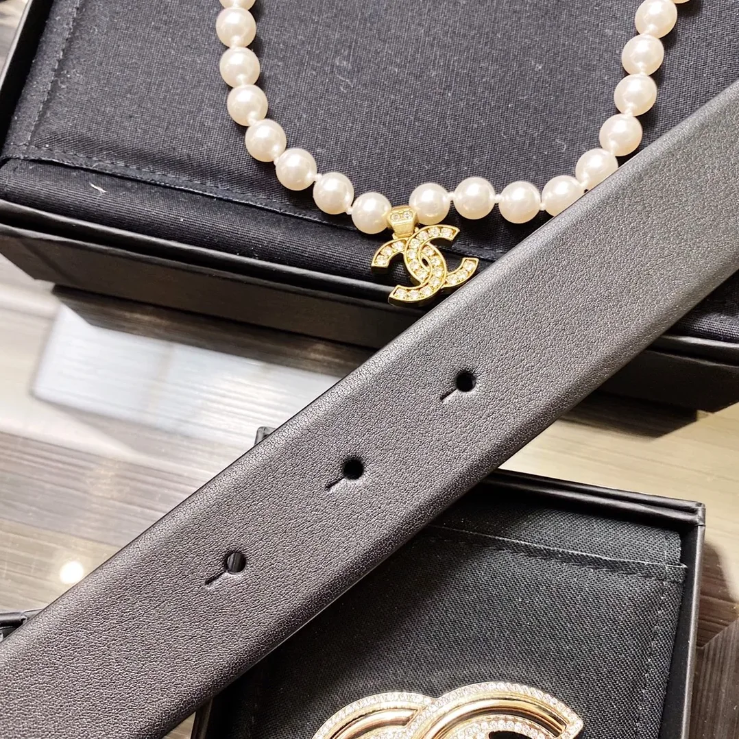 Chanel Mini Stone Interlocking C Buckle Belt Black Chanel Mini Stone Interlocking C Buckle Belt Black