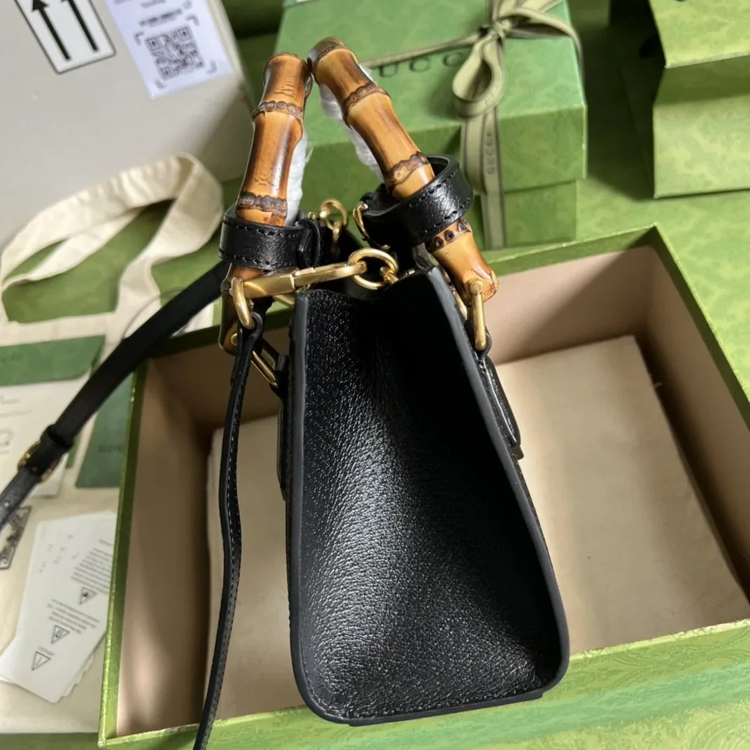 Gucci Diana Jumbo GG Mini Tote Bag Handbag Canvas Lining Black / Gucci Diana Jumbo GG Mini Tote Bag Handbag Canvas Lining Black /