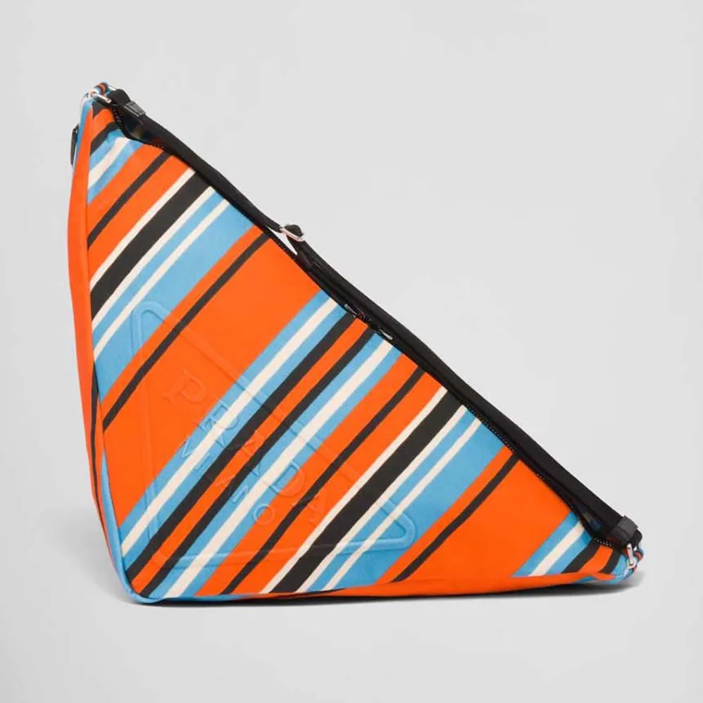 Prada Printed Canvas Prada Triangle Bag for Men in Orange Prada Printed Canvas Prada Triangle Bag for Men in Orange