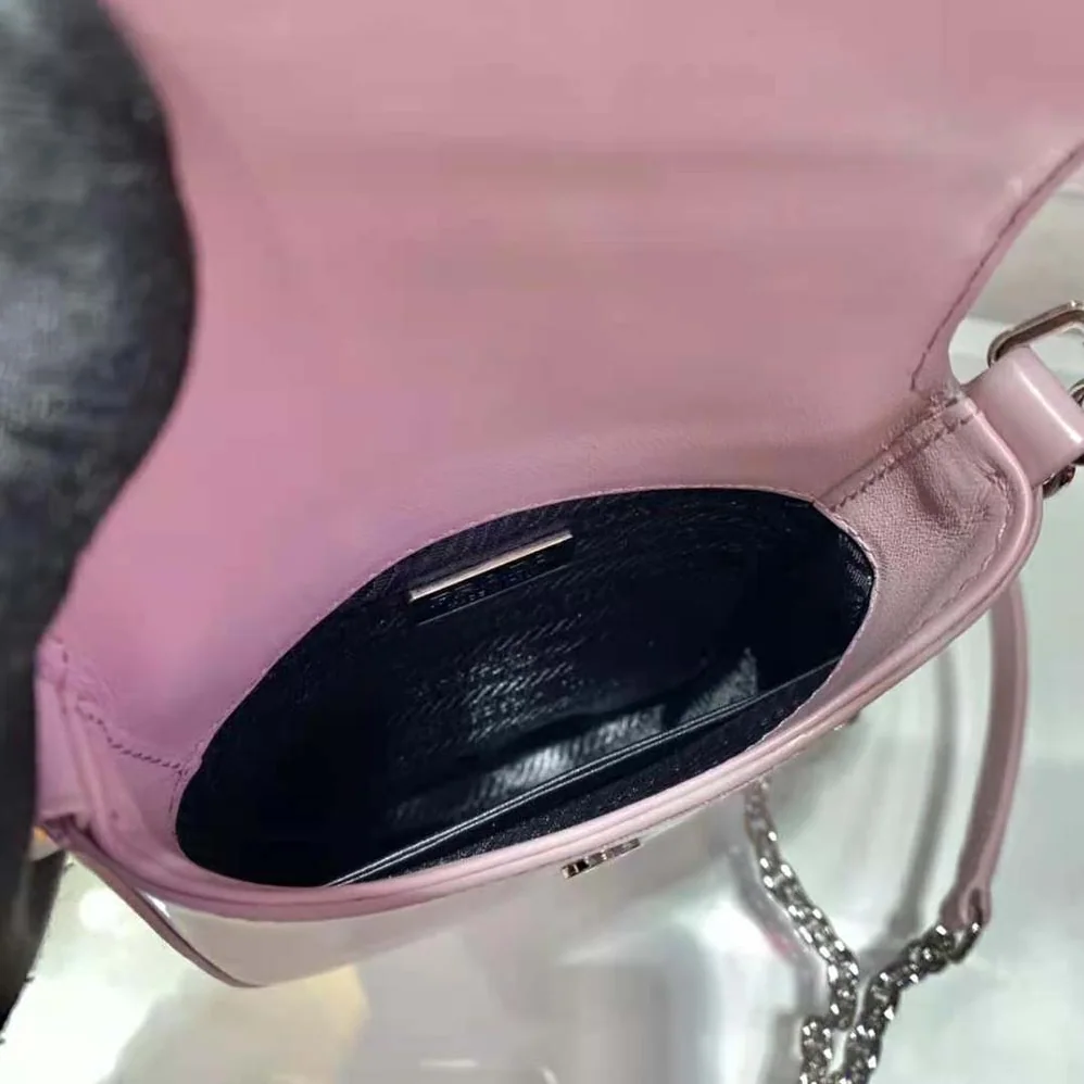 Prada Brushed Leather Mini-Bag for Women in Pink Prada Brushed Leather Mini-Bag for Women in Pink