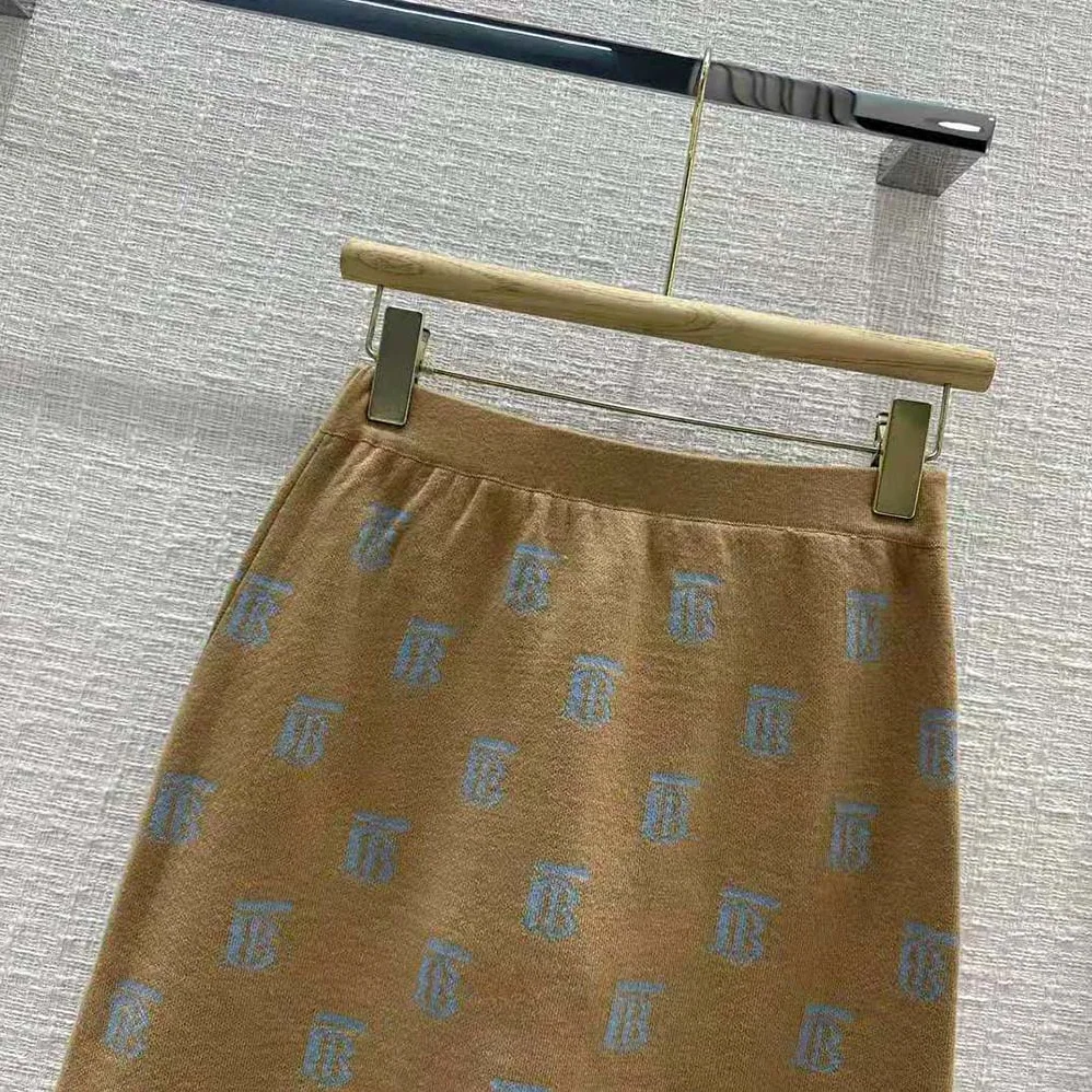 Burberry Monogram Wool Silk Blend Jacquard Mini Skirt for Women