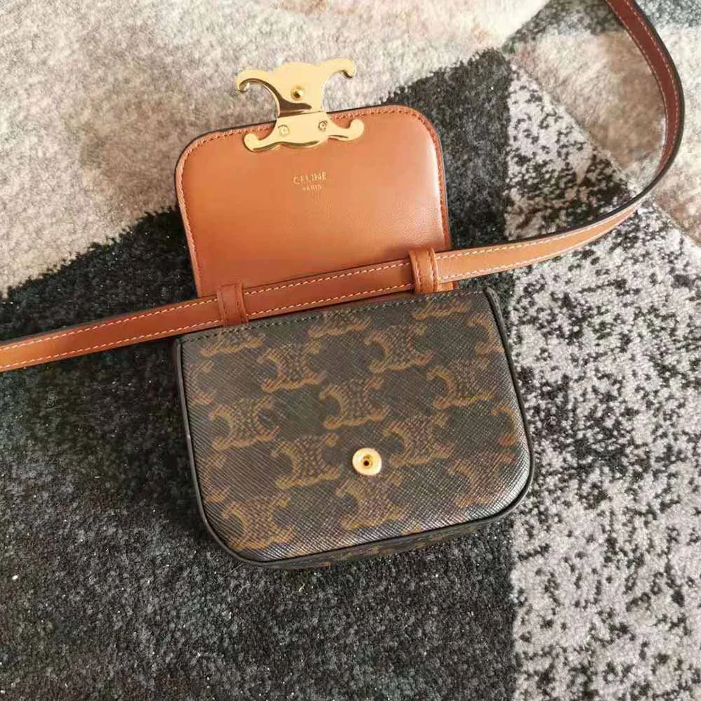 Celine Mini Triomphe in Triomphe Canvas and Calfskin for Women Celine Mini Triomphe in Triomphe Canvas and Calfskin for Women