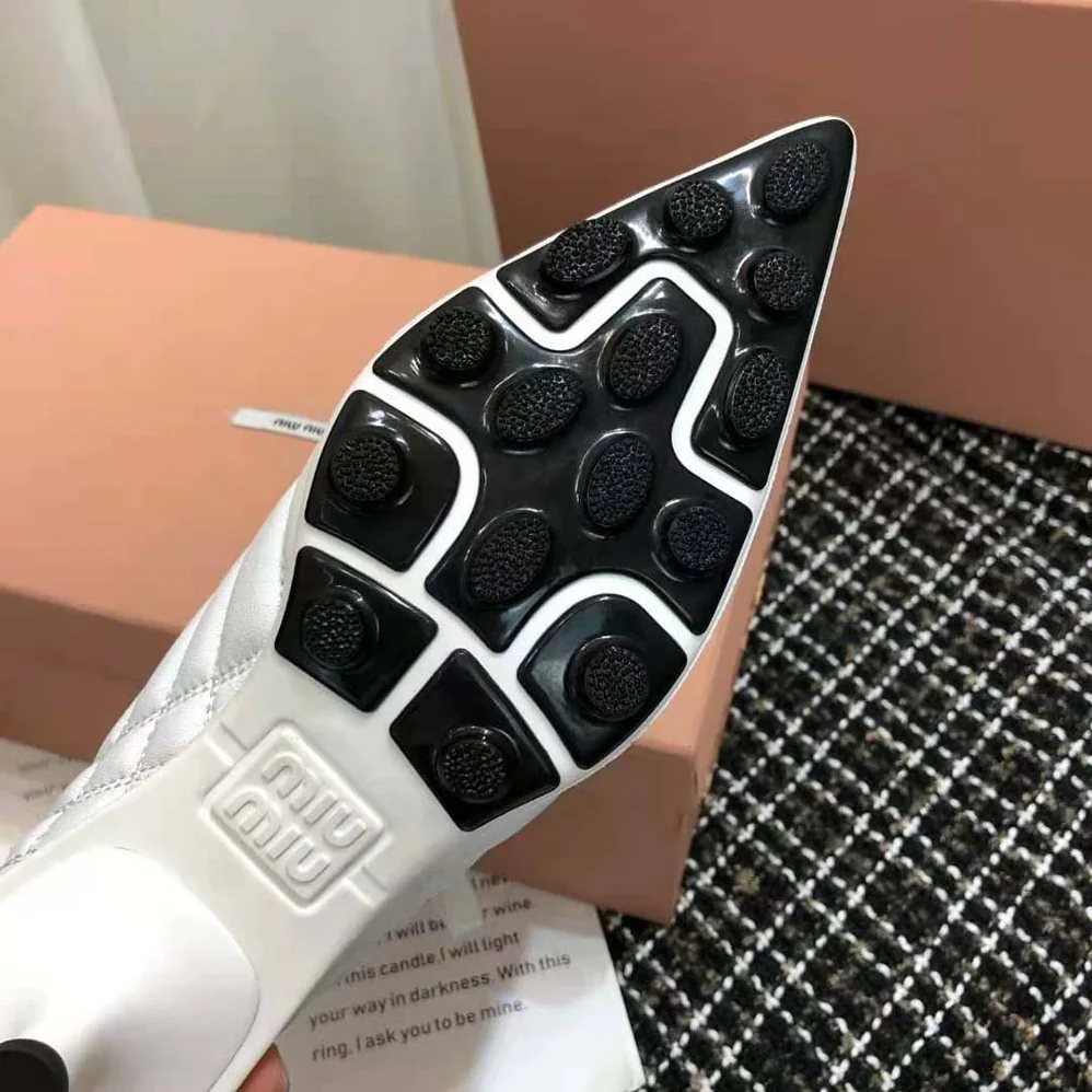 Miu Miu Nappa Leather Mid-heel Sneakers for Women in White