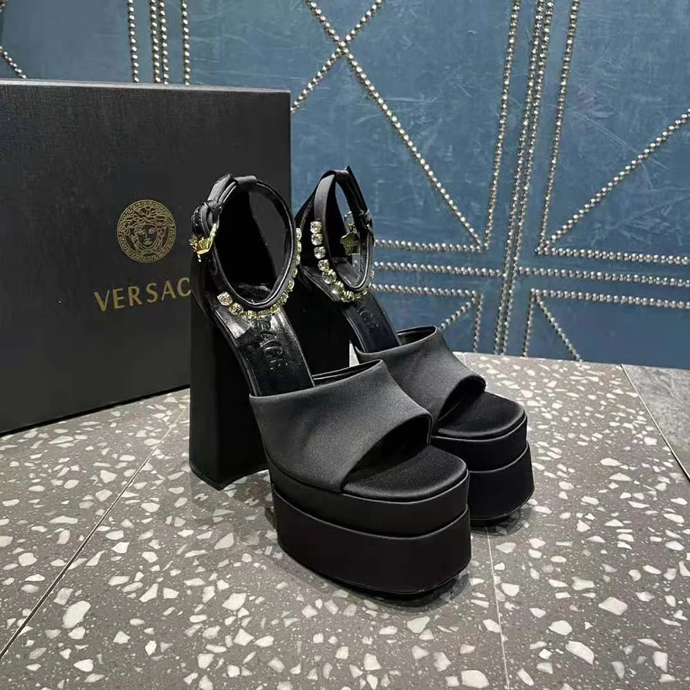 Versace Medusa Aevitas Platform Sandals for Women in Black