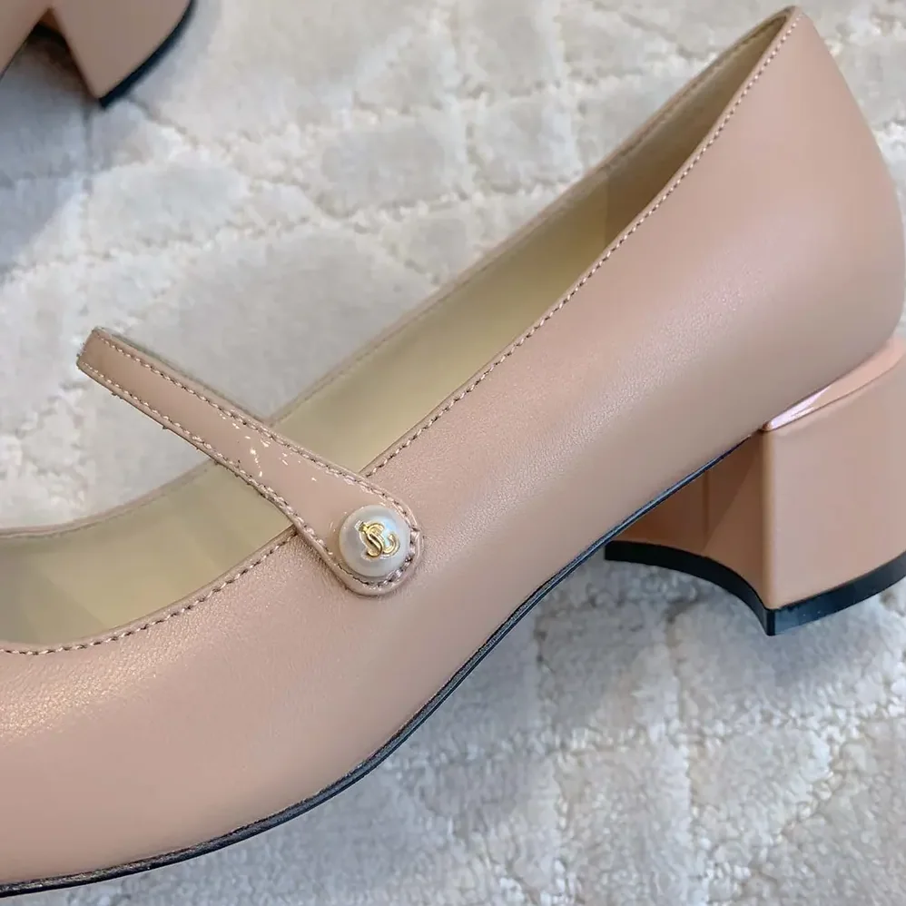 Jimmy Choo Elisa 45 Ballet Pink Nappa and Patent Leather Pumps for Women