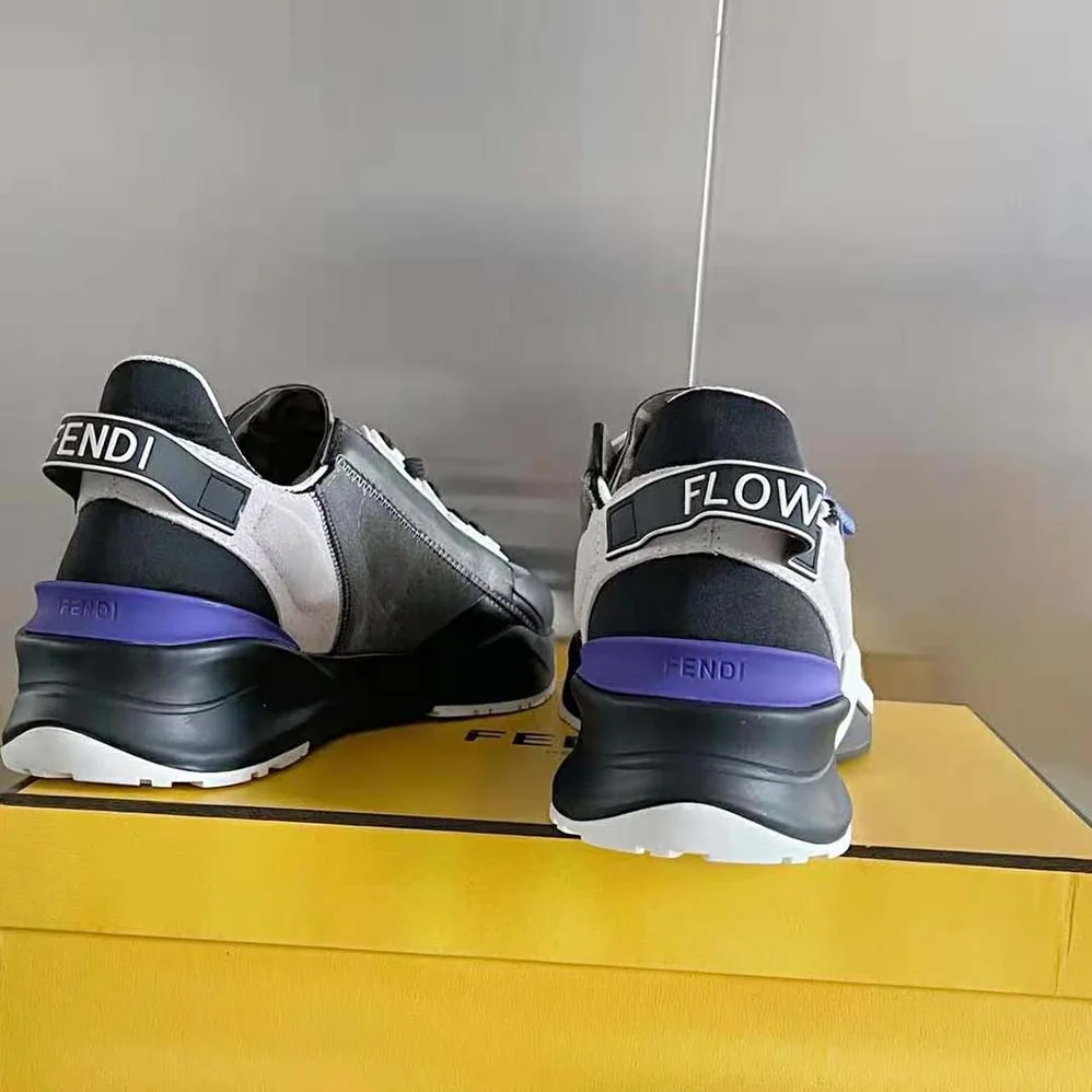 Fendi Flow Suede Low-Tops for Men in Navy