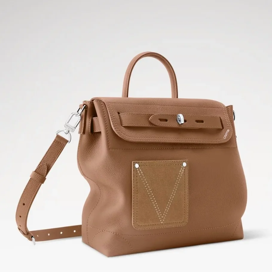 Louis Vuitton Steamer 30 Top Handle Bag in Tan Silver Hardware