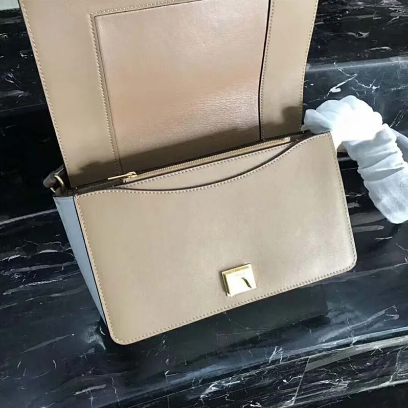 Celine Medium Frame Bag in Shiny Smooth Calfskin for Women in Brown