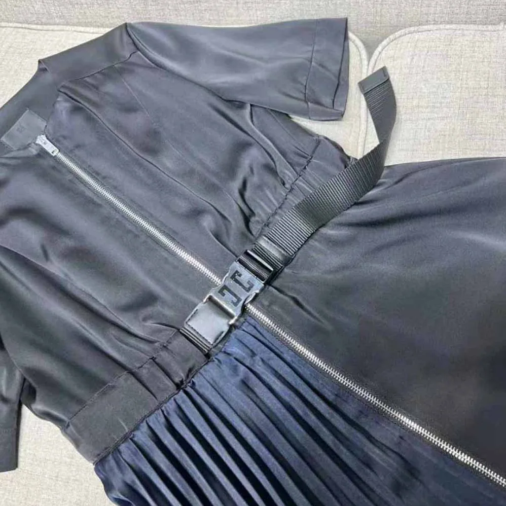 Givenchy Asymmetric Dress in Silk with Metallic Details for Women in Black