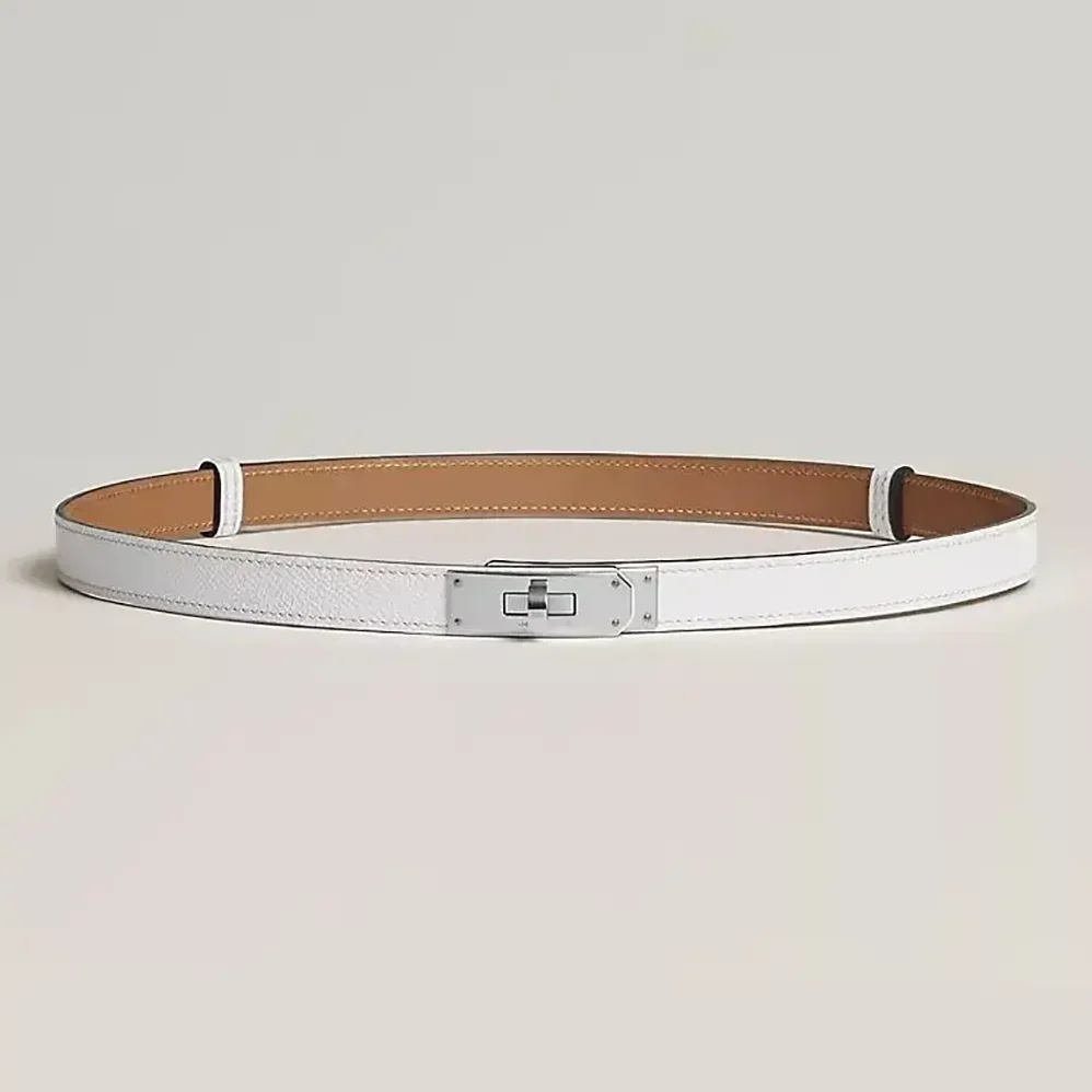 Hermes Kelly 18 Belt for Women in White Hermes Kelly 18 Belt for Women in White