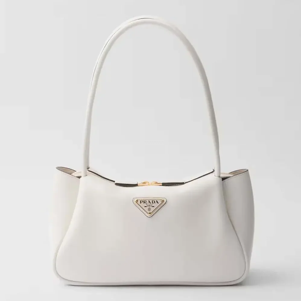 Prada Darling Medium Leather Shoulder Bag for Women in White