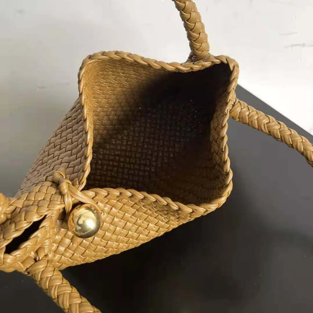 Bottega Veneta Tosca Shoulder Bag with Metallic Sphere Closure Woven for Women in Brown
