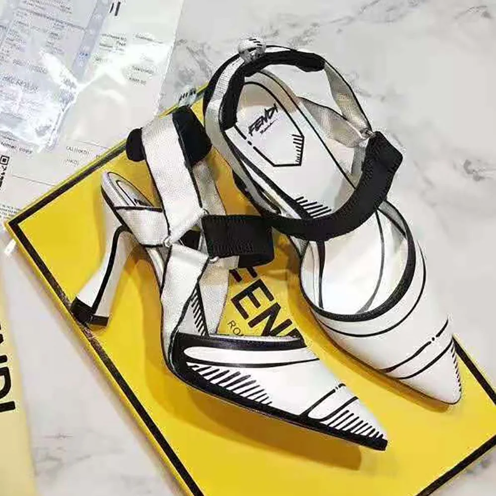 Fendi Slingbacks White Leather Colibrì Slingbacks 85 mm (3.3”) Heel for Women