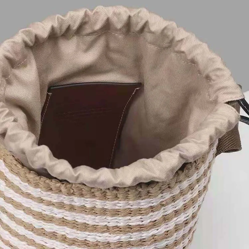 Chloe Small Woody Basket in Fair-Trade Paper with the Woody Ribbon for Women