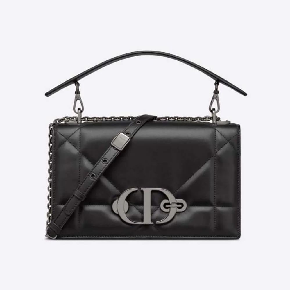Dior 30 Montaigne Chain Bag with Handle Black Maxicannage Lambskin for Women Dior 30 Montaigne Chain Bag with Handle Black Maxicannage Lambskin for Women