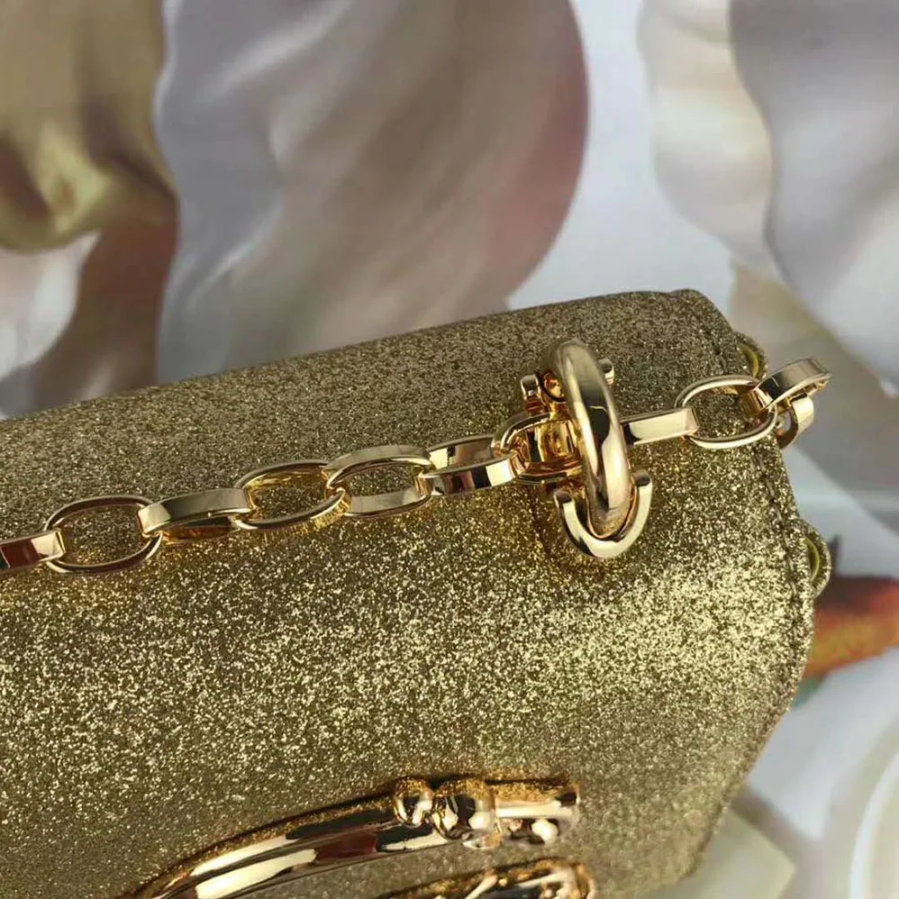 Dolce Gabbana D&G DG Girls Cross-Body Bag Soft Lurex for Women in Gold Dolce Gabbana D&G DG Girls Cross-Body Bag Soft Lurex for Women in Gold