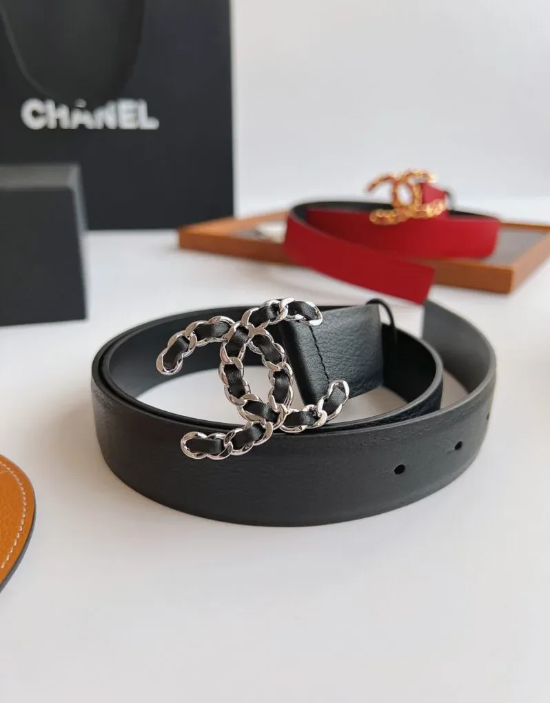 Chanel CC Chain Buckle Belt Black Chanel CC Chain Buckle Belt Black