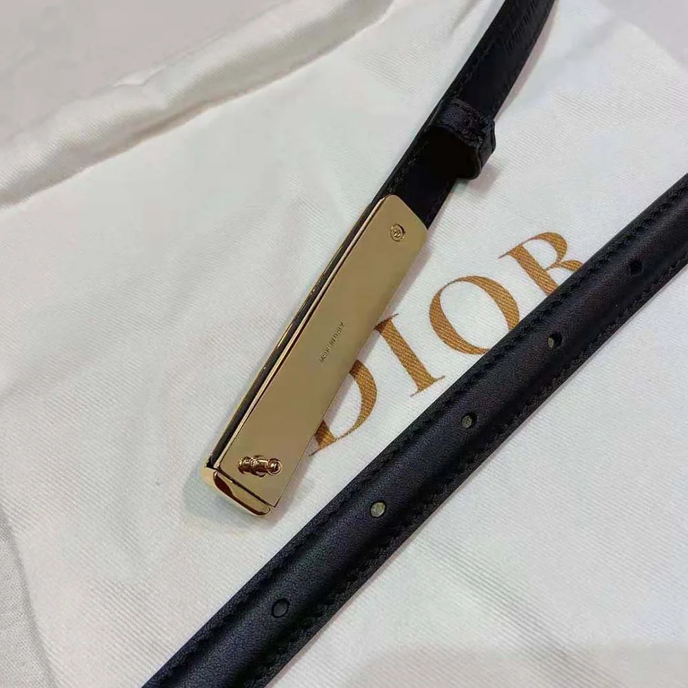 Dior Dior-id Belt Black Smooth Calfskin 15 MM for Women