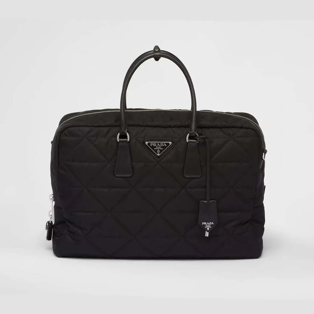 Prada Quilted Re-Nylon Travel Bag for Unisex in Black