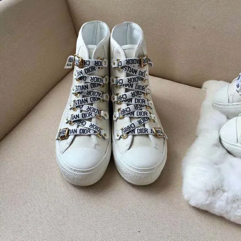 Dior Shoes High-Top Trainer in White Canvas for Women in White Dior Shoes High-Top Trainer in White Canvas for Women in White